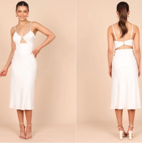 8 Petal & Pup XL Poppy Cut Out Midi Dress- Off White - Picture 3 of 3